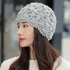 Handmade Crochet Beanie Solid Color Hollow Out Skull Cap Casual Knitted Hat