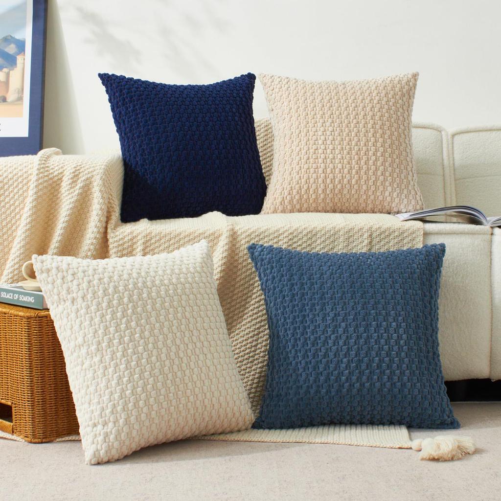 Новая вельветовая наволочка, наволочка для подушки, трехмерная подушка с пузырьками, клетчатая наволочка, спинка для дивана