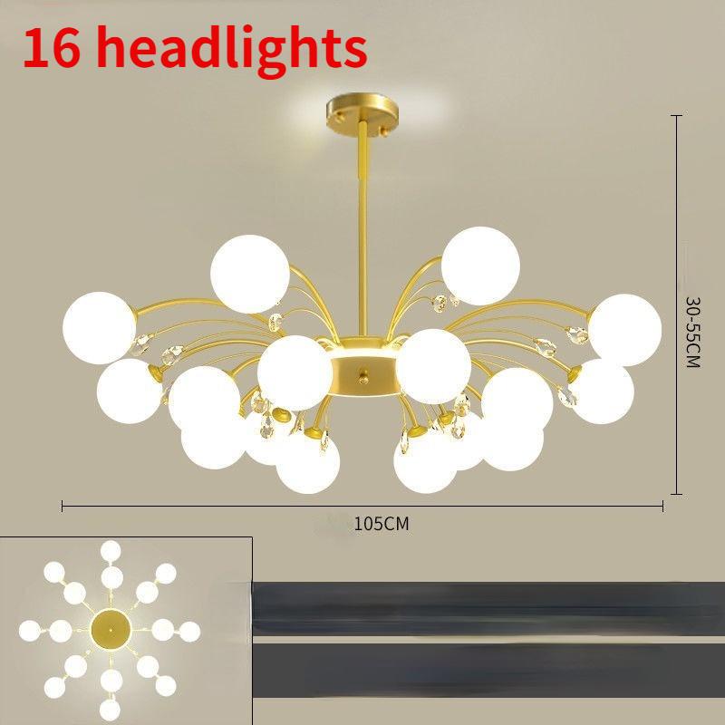 Nordic LED Chandeliers Indoor Glass Living Room Dining Bedroom Lighting Modern Hanging Ceiling Copper Lamp