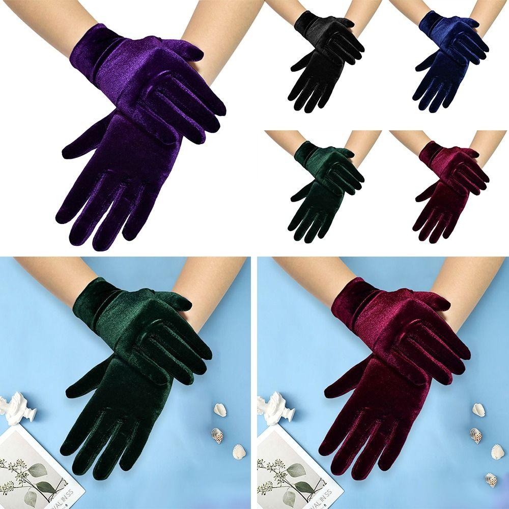 Halloween Autumn Winter Female Full Finger Velvet Full Finger Gloves Warm Gloves Mittens