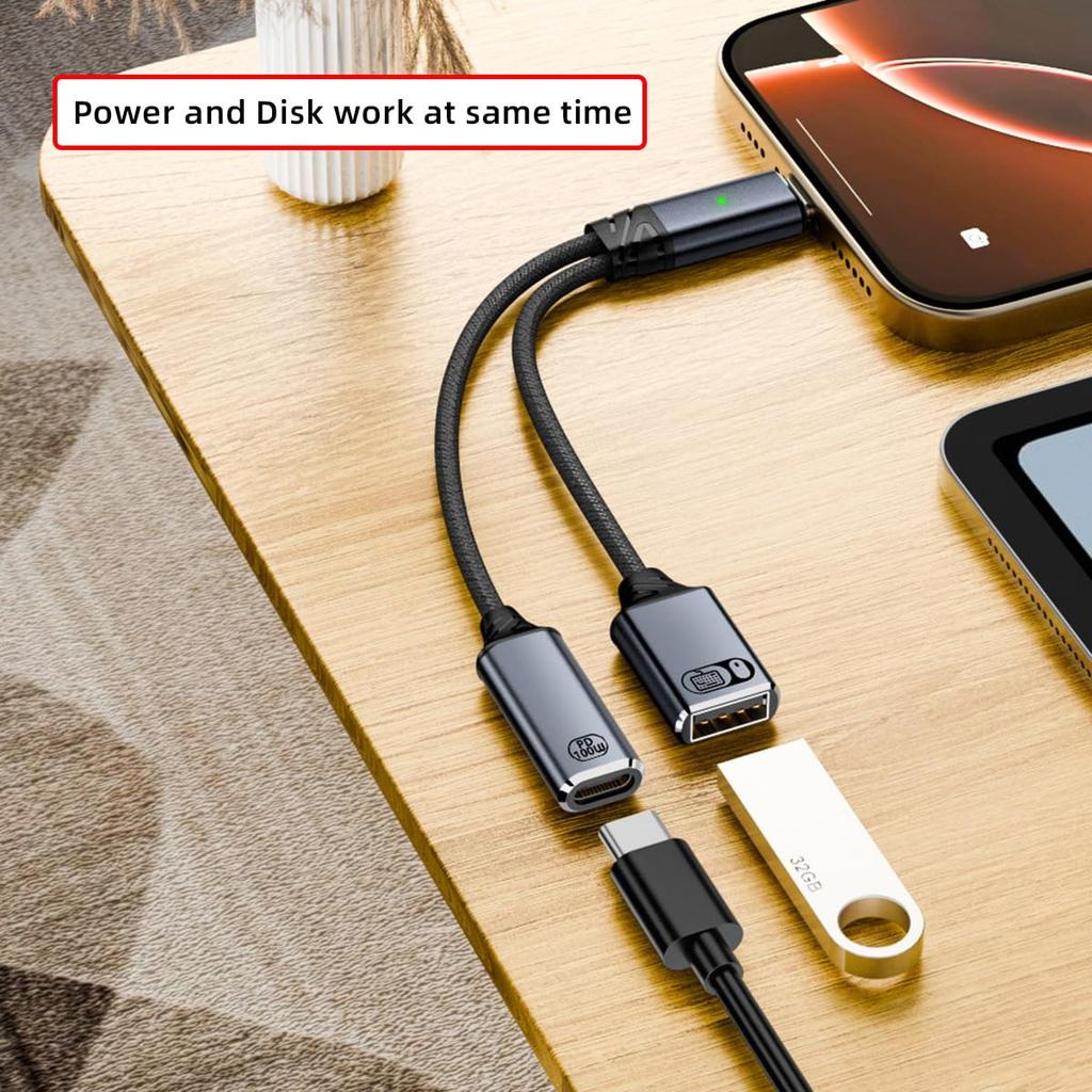 Кабель Cablecc на USB Type A OTG 100W PD для и телефонов USB-C 2.0 и ноутбуков, планшетов,