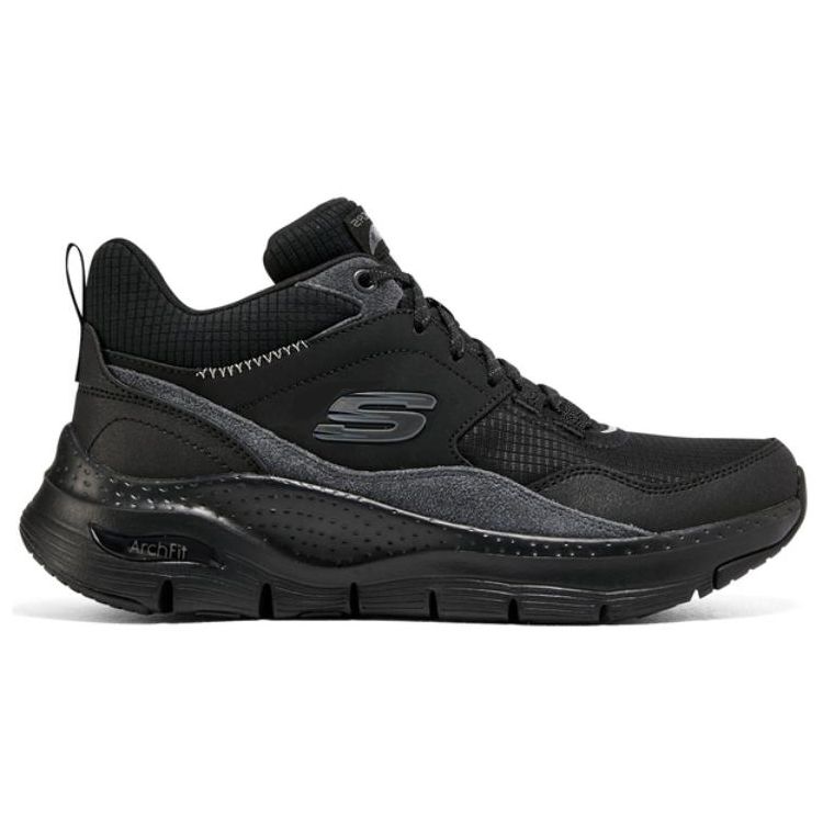 Skechers Arch Fit Ткань Синтетическая кожа Мягкие Удобные Спортивные Низкие Повседневные Обувь Женские кроссовки Черный 149775-BBK