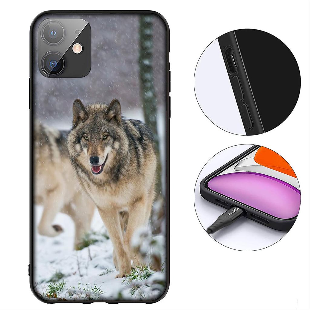 Animal Stalking Wolf Art Phone Case for Apple iPhone 12 13 Mini XS 11 Pro Max 7 8 Plus + XR 8+ X SE 2020 SE3 Cover Casing