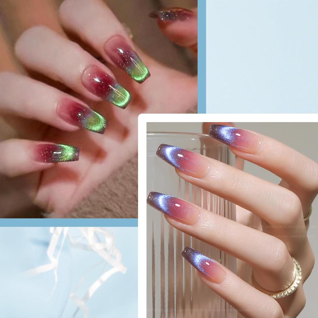 Biutee Gel Nail Nail Color with Glitter 6 Colors 8ml Compatible Glitter Magnetic Nail Gel Nail Color Gel Fine Particle Glitter Diamond Gel Iridescent