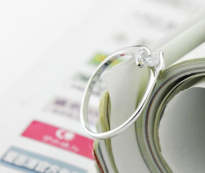 Real 925 Sterling Copper Rings Open Design 925 Sterling Copper Aaa Zirconia Adjustable Ring Party Zircon For Women Sr60