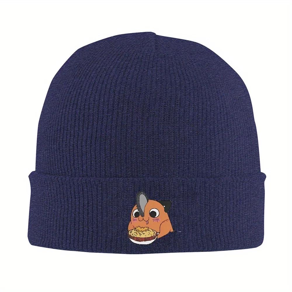 New pc Women Unisex Beanie Cute Pochita Eat RaUnisex Accessories Warm Knitted Caps Unisexga Bonnet Hats