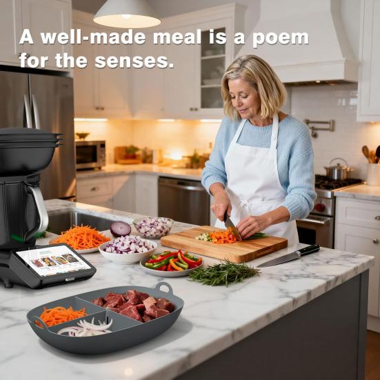 Домашняя выпечка и пароварка Силиконовый сетчатый противень для Thermomix TM7, Пищевой антипригарный многоразовый вкладыш для приготовления на пару, Термостойкий кухонный