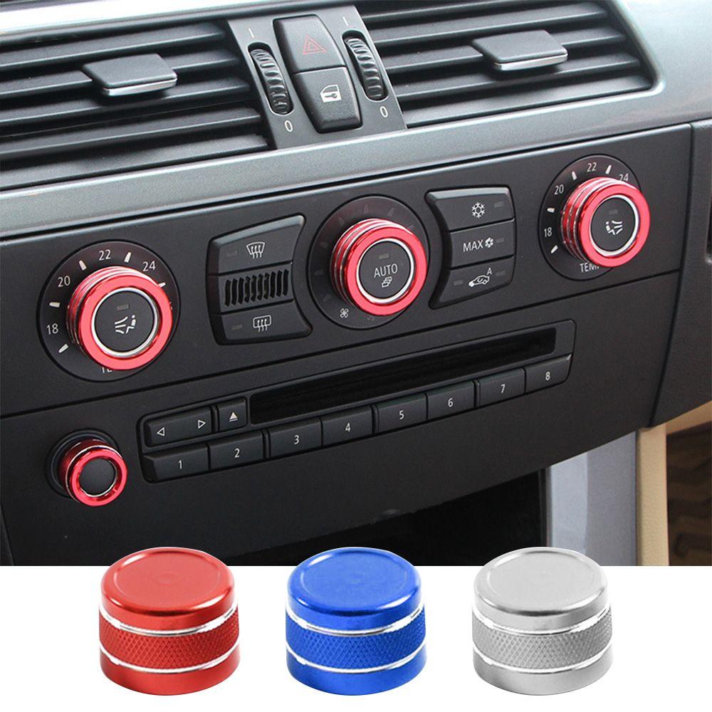 to Install Aluminium Alloy Volume Control Decorative Ring 4PCS Air Conditioning Knob Automobile