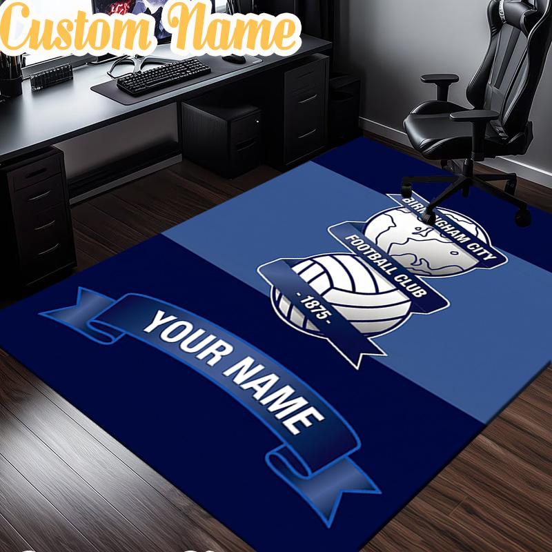 Custom Name Birmingham Football Club Rug, Office Rug, Chair Rug, Carpet for Living Rooms, Doormat Game Rug Home Decor Christmas Gifts