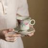 Чашка для кофе Ru Kiln Высококачественная Изысканная Высокоценная Керамическая Чашка и Блюдце Нишевый Дизайн Утолщенная Защищающая от Ожогов Чайная Чашка