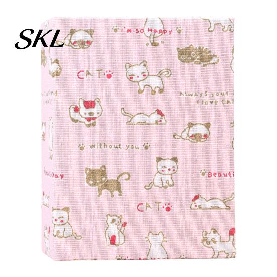 Transparent Inner Bag Photo Album Mini Printed Fabric Slip-In Album, Portable Floral Print Scrapbook with Sleeve Pages, Lightweight Cover Pocket