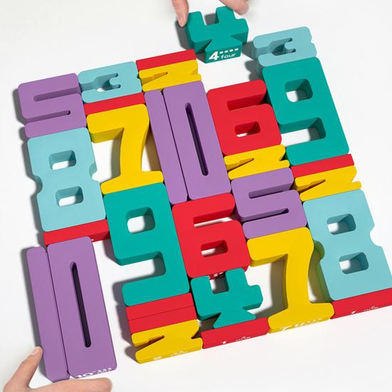 1 набор деревянных конструкторов для развития мелкой моторики, обучающих цифровых блоков, игр на равновесие для малышей, арифметических обучающих блоков для математики