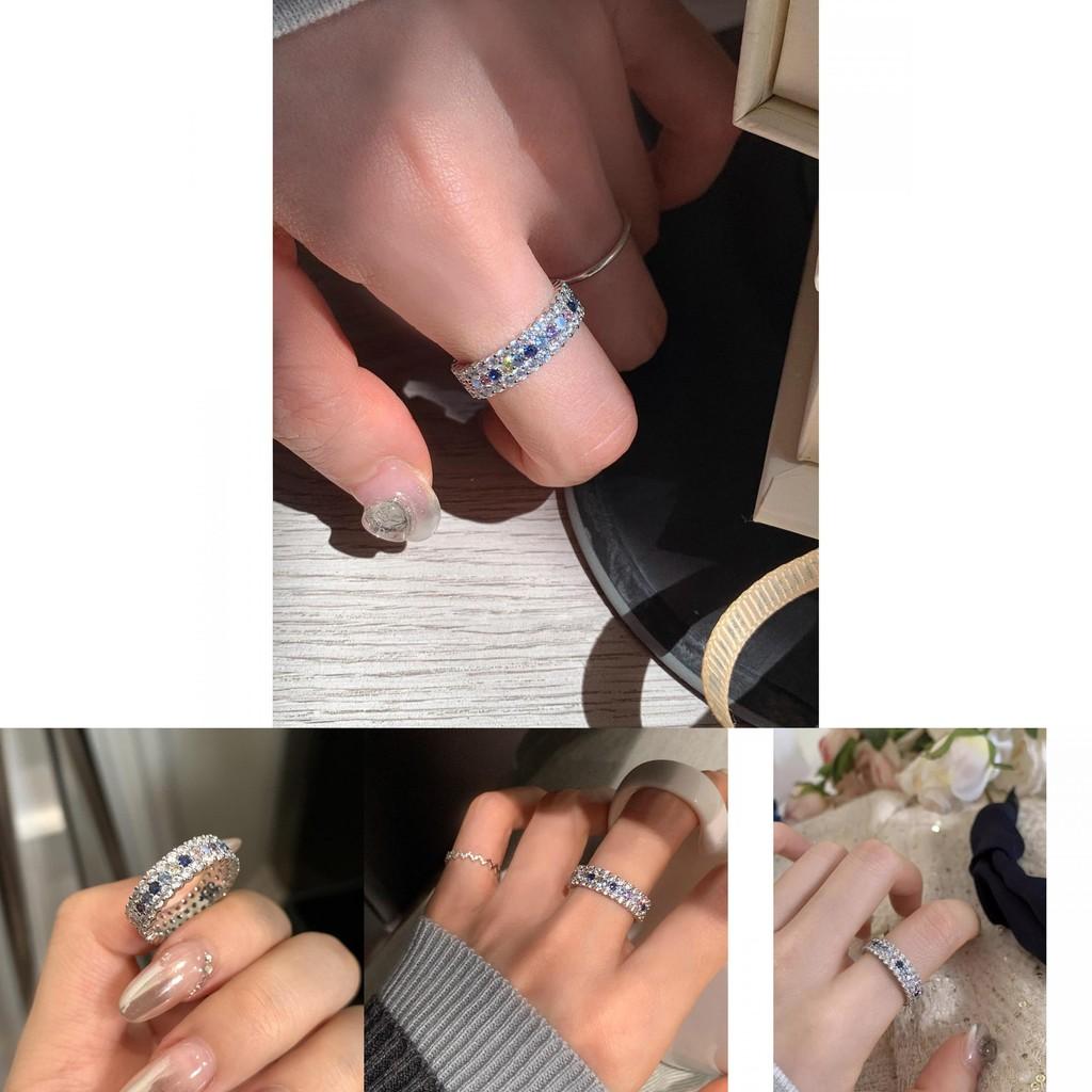 Luxurious Sparkling Zirconia Ring For Women With Adjustable Design And High-end Feel