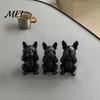 One-piece Molded Dog Figure 3D Printed French Bulldog Statues Set of 3, Matte Black Sculpture, Minimalist Bull Durable Desk Accessory Figurines
