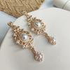 Vintage Palace Golden Pearl Hanging Earrings For Women Wedding Baroque Bohemia Fine Drop Earrings Female Elegant Jewelry Gift