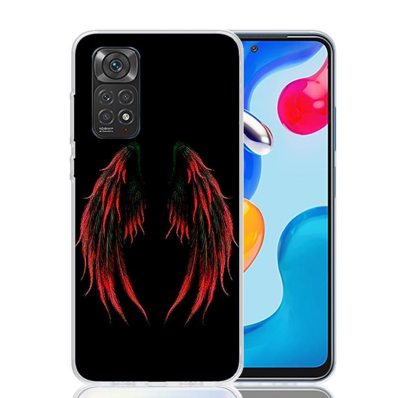 Чехол для телефона с перьями ангельских крыльев для Xiaomi Redmi Note 15 14 13 12S 12 Pro Plus 11S 11E 11 11T 10S 10 Арт Мягкий Чехол с Узором Redmi