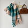 High-End Vivienne Westwood Wool Cashmere Plaid Snood Scarf for Women