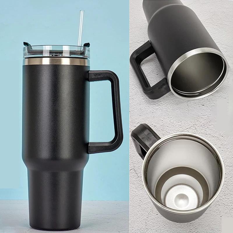 40OZ Stainless Steel Mug Tumbler with Handle High-capacity Insulated Vacuum Mug Keep Cold and Hot Leak Proof Travel Coffee Mug