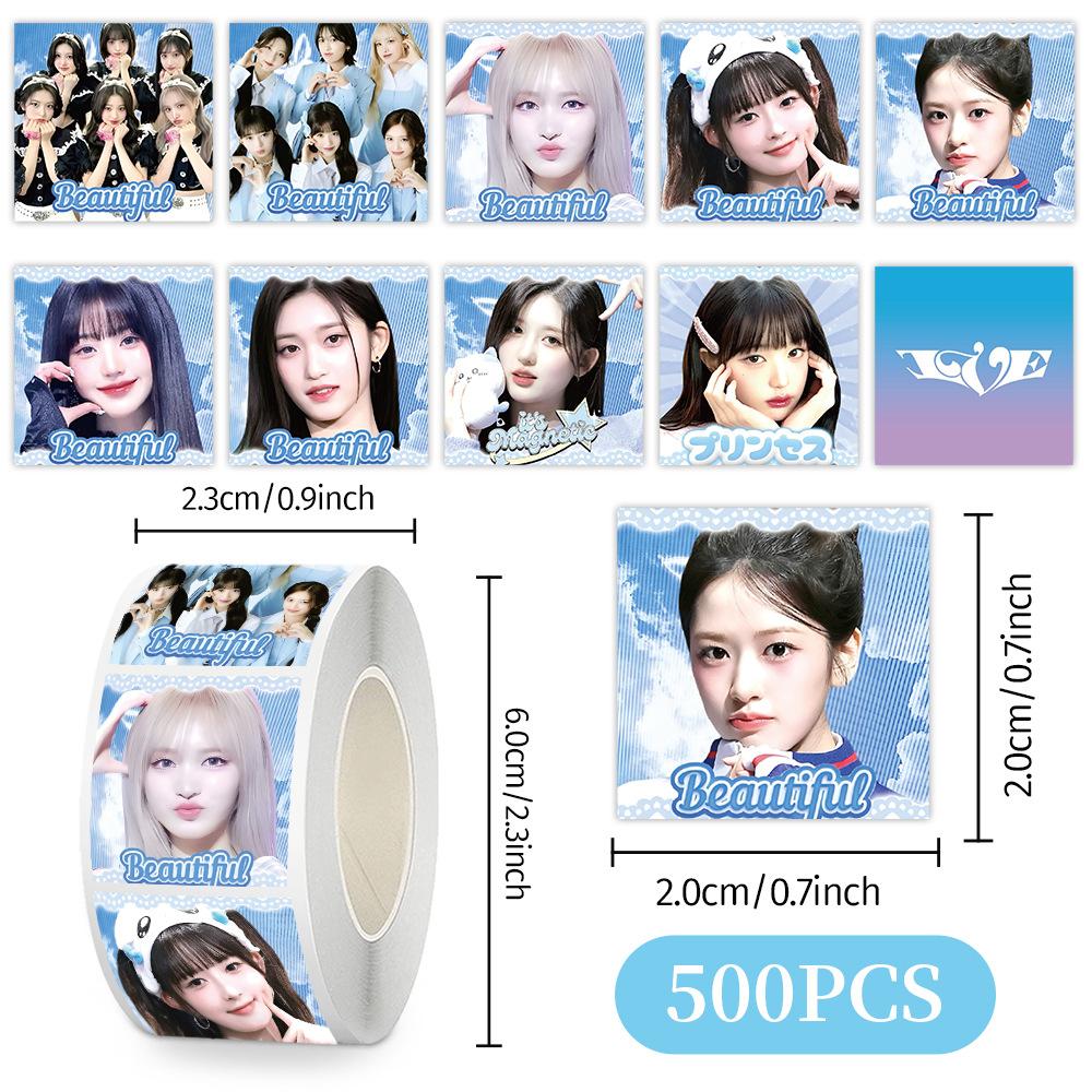 Наклейки Skzoo Idol Roll 500 шт. Клейкие этикетки для DIY Журнала Скрапбукинга Чехла Телефона Декора Polaroid Фанатов