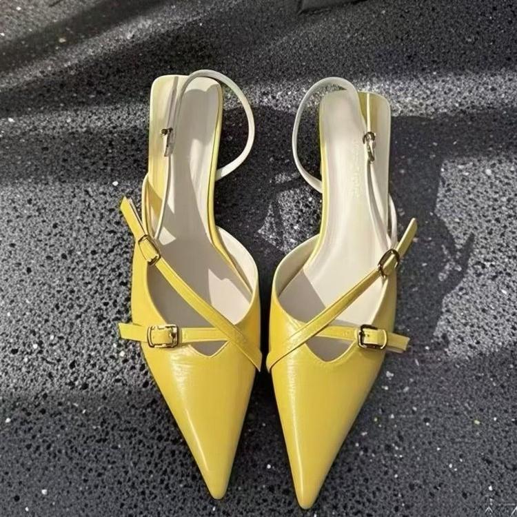 Fashion New 2025 Party Ladies Thin Heels Pumps Shoes Slingbacks Female Dress Footwear Fashion Pointed Toe Elegant Women High Heels Shoes