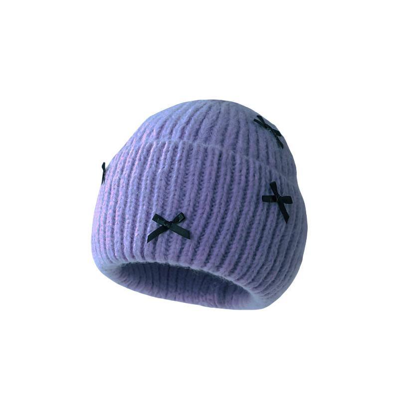 Знаменитость Интернета с той же бабочкой Узел Вязаная шапка Вязаная шапка Детская осенне-зимняя милая толстая теплая шапка для холодной головы