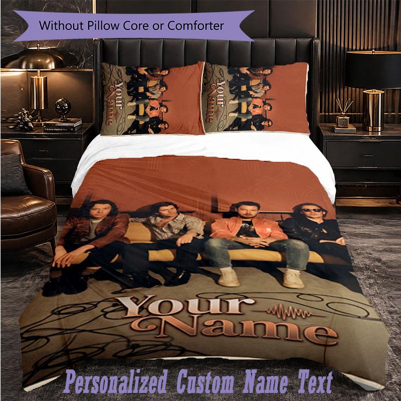 Personalized 3Pcs Bedding SetArctic Monkeys Custom Text Duvet Cover Pillowcase Set Bedroom Gift