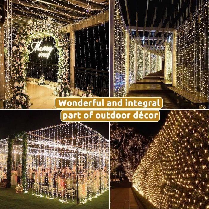 Световая гирлянда - Dekofun - 600 светодиодов - 6 м x 3 м - Теплый белый - Водонепроницаемость IP65