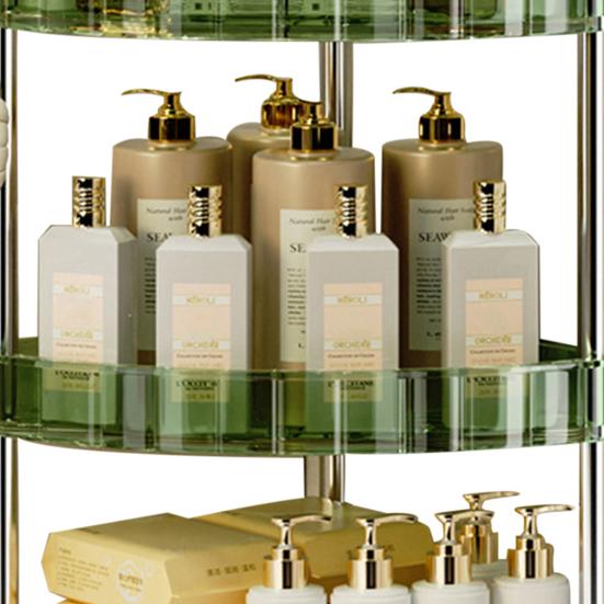 Corner Bathroom Counter Organizer Storage Rack Large Capacity 3 Tier 90 Degree Design Makeup Organizer