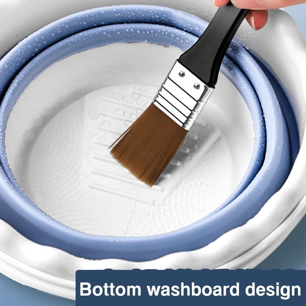 Portable Paint Brush Washing Bucket Silicone Paint Brush Washer Wash Pen Bucket Students
