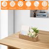 Handmade Storage Basket Desktop Woven Shelf Basket Rectangular Cosmetic Box Vintage Toilet Woven Box Organiser for Home Bathroom
