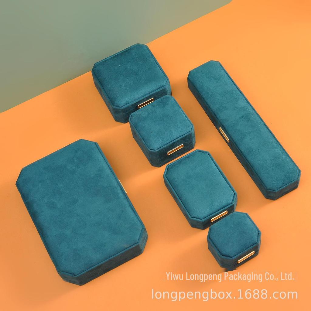 Восьмиугольная фланелевая шкатулка для ожерелья, браслета, кольца и кулона