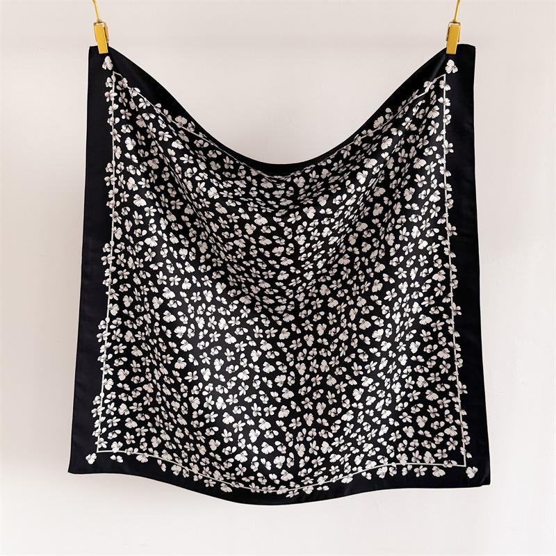 Women S Fashion Floral Printed Square Scarf Silk Shawl