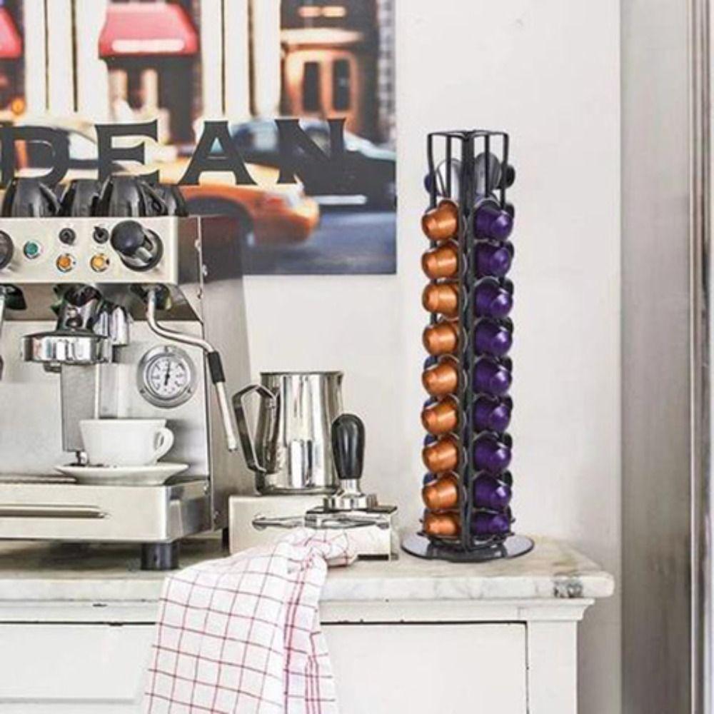 Позолоченная подставка-стойка для кофейных капсул, 40 держателей для кофейных капсул, Башня-стойка для кофейных капсул, Магазин молочного чая