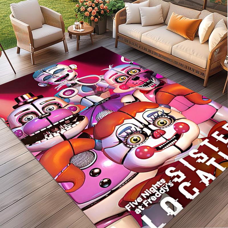 Five Nights at Freddy's Print Rug, Washable Floor Carpet, For Entryway Dorm Laundry Room Office Study, Home Decor Birthday Christmas Gift