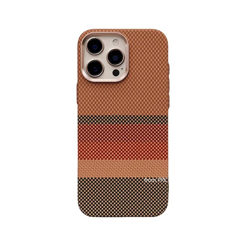 Чехол-накладка Carbon Relief MagSafe для iPhone 15 16 Pro Max Беспроводная зарядка Магнитный чехол для телефона Сплав Кольцо для камеры Жесткий ПК Funda