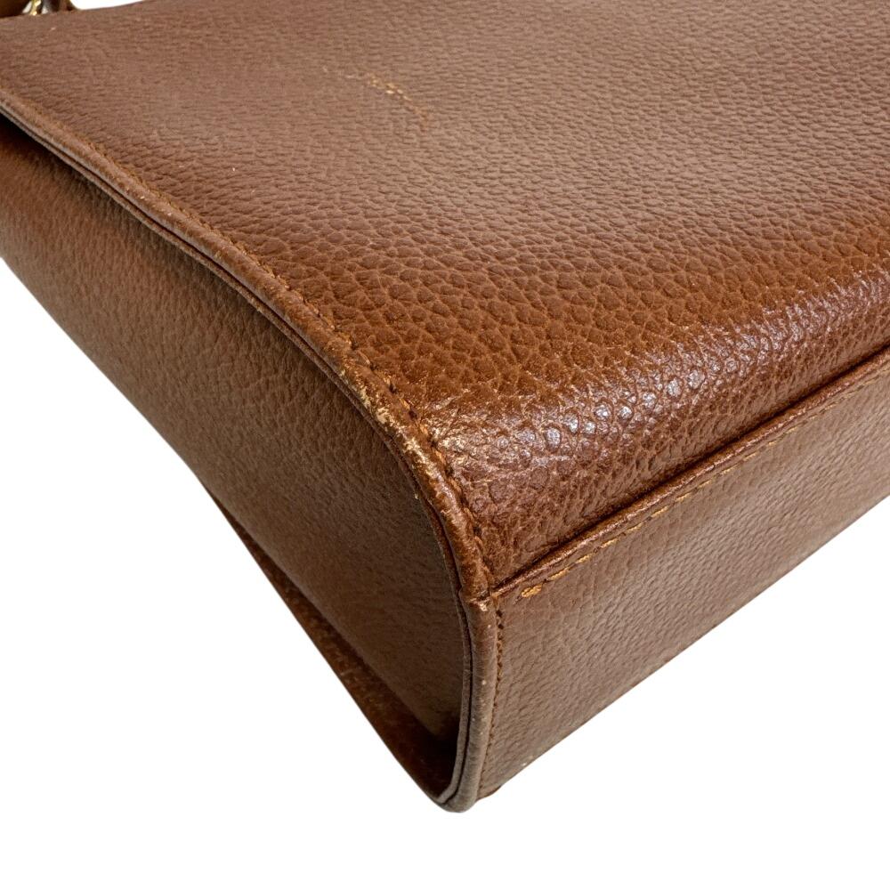 Burberrys 2-way Vintage V leather Shoulder Bag Brown leather Used