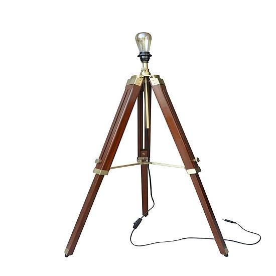 Wooden Tripod Floor Lamp Stand Without Shade And Bulb Finish Stand For Home