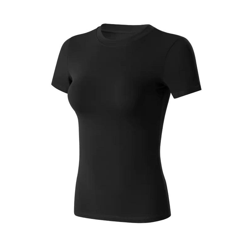 High elastic and breathable short-sleeved women's quick-drying, thin and skin-friendly sports tops Pilates running fitness clothes