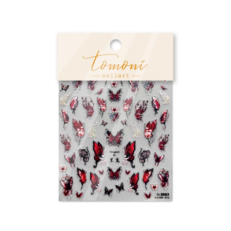 Тонкие прочные темные наклейки-бабочки для ногтей, изготовление креативных декоративных наклеек своими руками