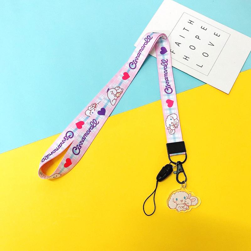 Cartoon Mobile Phone Lanyard, Cute Pendant, Wide And Flat Braided Belt, Lanyard, Key, Badge, Card Cover, Neck Lanyard.