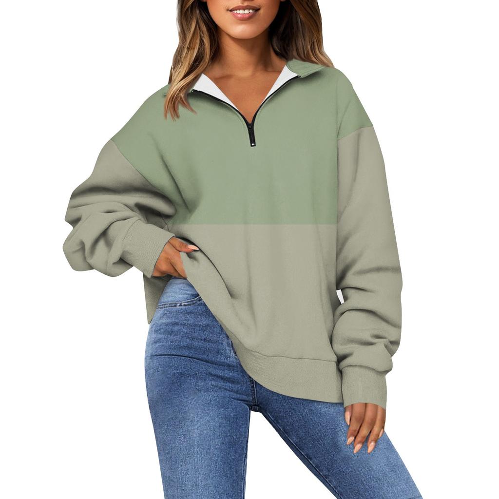 Женская модная толстовка с длинным рукавом и принтом в полоску с отворотом на молнии