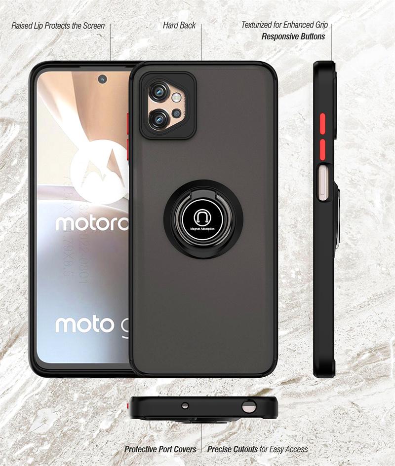 Противоударный защитный чехол для Motorola Moto G14 G54 G84 G22 G32 G42 G52 G72 G13 G23 G53 E13 E22 E32 E20 E40 Магнитный держатель кольца Крышка