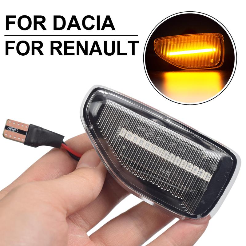 2Pcs LED Dynamic Side Marker Light Arrow Turn Signal Blinker Lamps For Dacia Logan 2 Sandero 2 Duster Renault Stepway Sandero