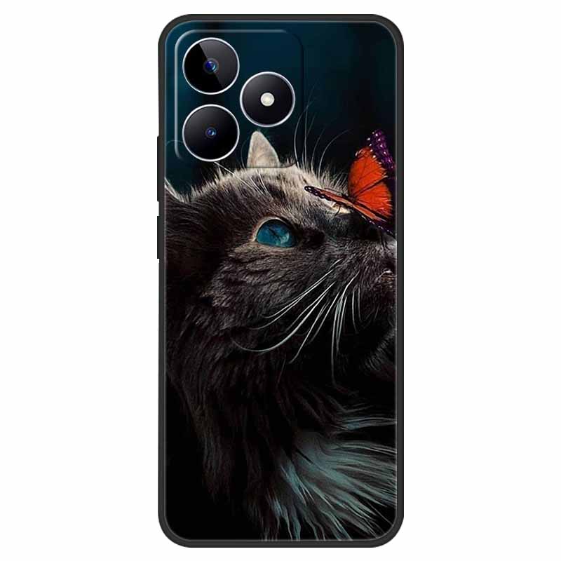 Чехол для Realme C51 Ударопрочный Мягкий Силикон ТПУ Задняя Крышка Для OPPO Realme C51 4G Чехлы для Телефона Мультяшный RealmeC51 RMX3830 funda