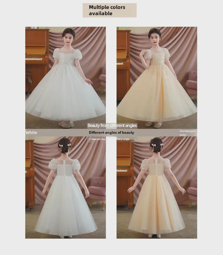 Высококачественное пышное платье принцессы для девочек - летний наряд для игры на пианино и дня рождения