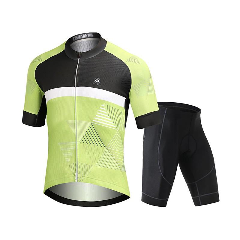 Mens Short Sleeve Cycling Jersey Shorts Set Mountain Bike Breathable Quick Dry