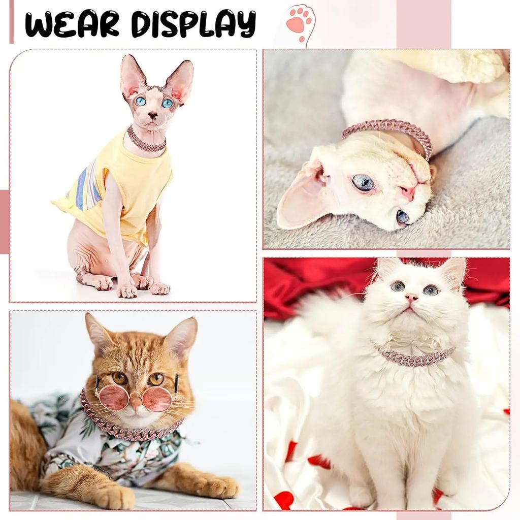 Собачий ошейник-цепочка с бриллиантами, кубинская цепочка, металлическая кошачья цепочка, ошейник с кристаллами для питомцев, ювелирные аксессуары для собак, кошек