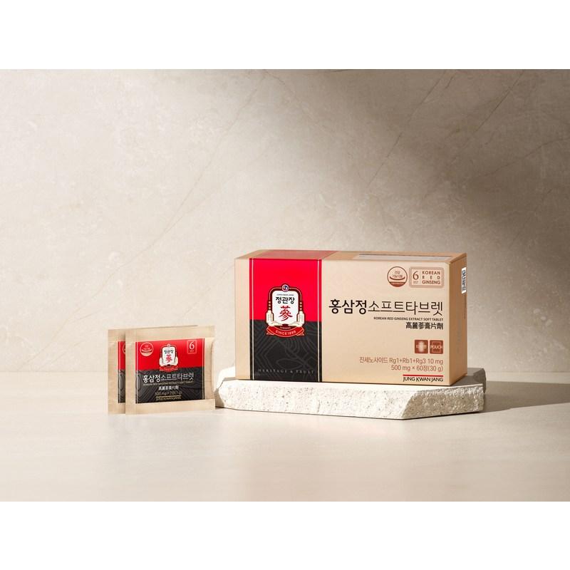 CheongKwanJang Red Ginseng Extract Soft Tablet + Shopping Bag, 60 Tablets, 4 Units