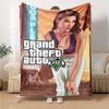 1 шт. Мягкое фланелевое одеяло Grand Theft Auto с дизайнерским принтом. Уютное одеяло для всех сезонов, идеально подходит для дивана, кровати, офиса