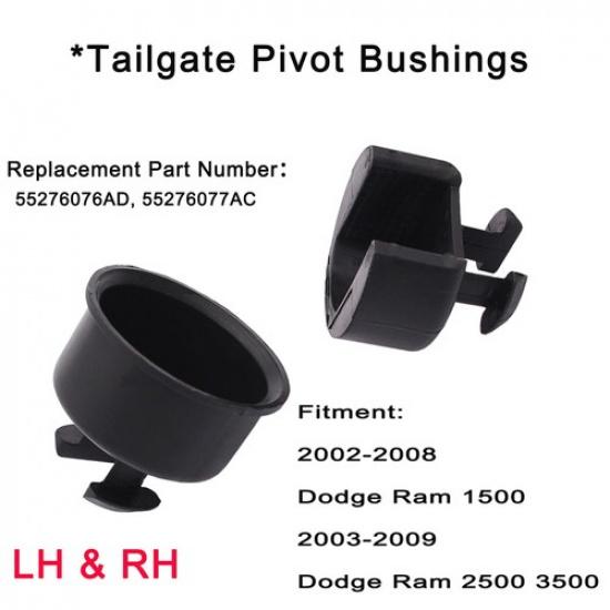 Set Of 2 Left & Right Tailgate Pivot Bushings Fit For Dodge Ram 2500 1500 3500